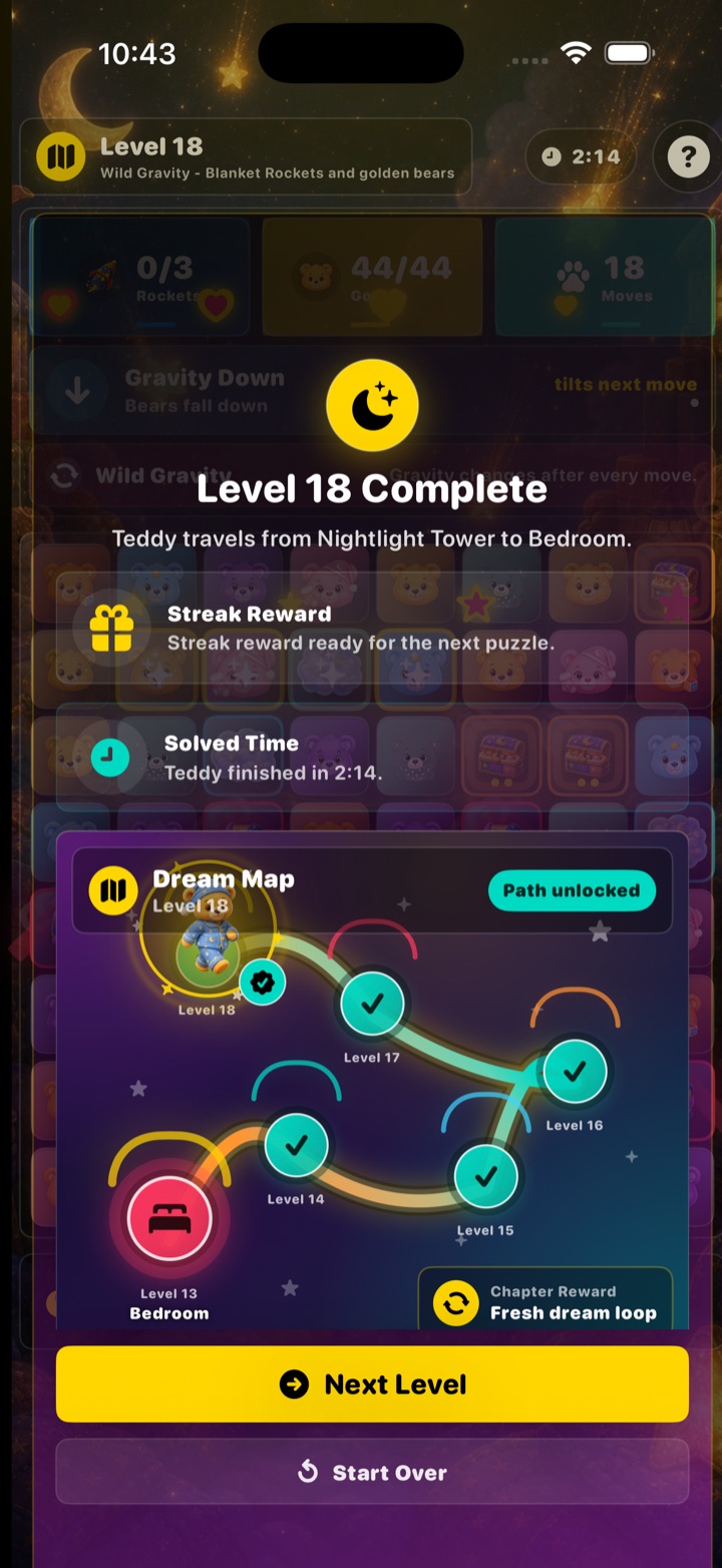 Level complete reward screen.