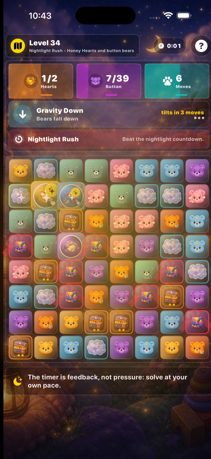 Timer and streak reward level.