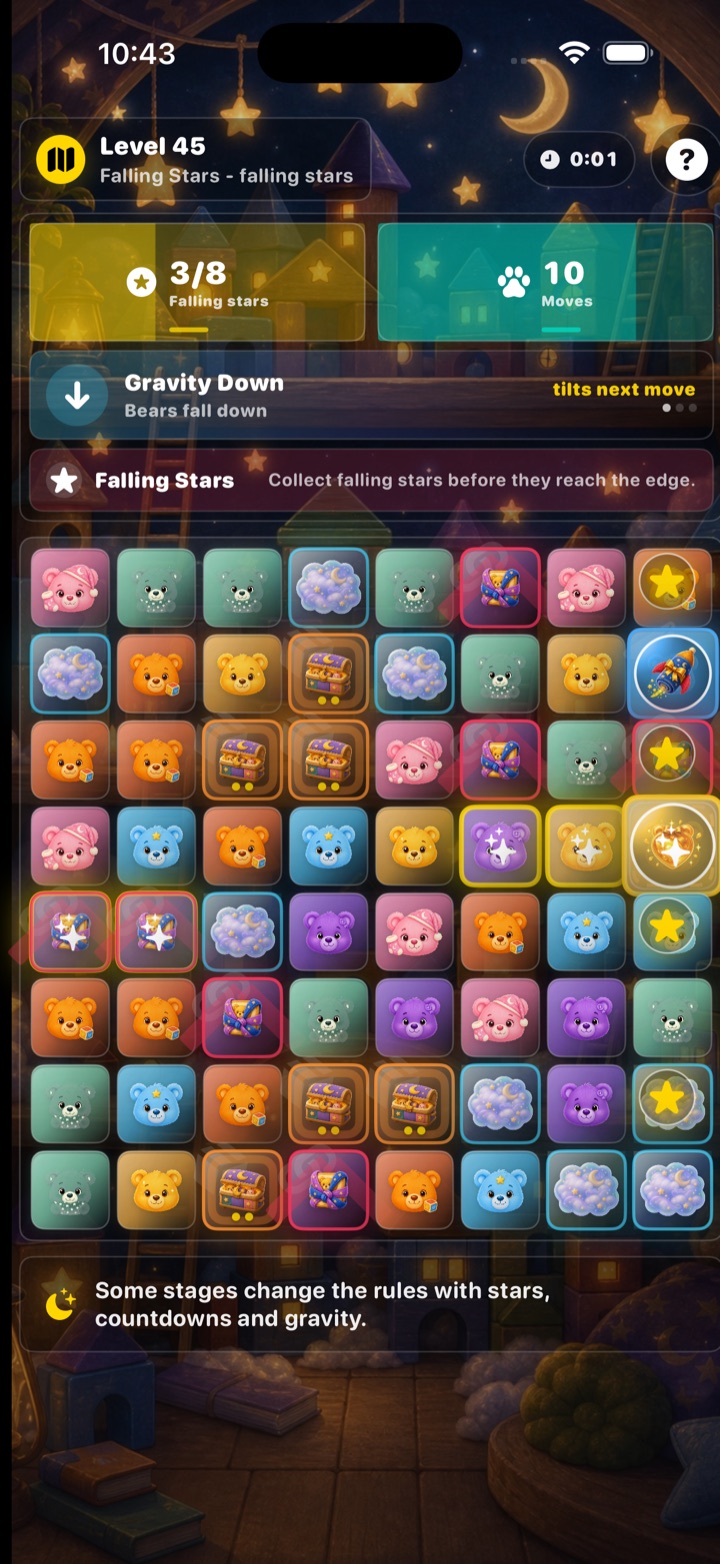 Special mode with falling stars.