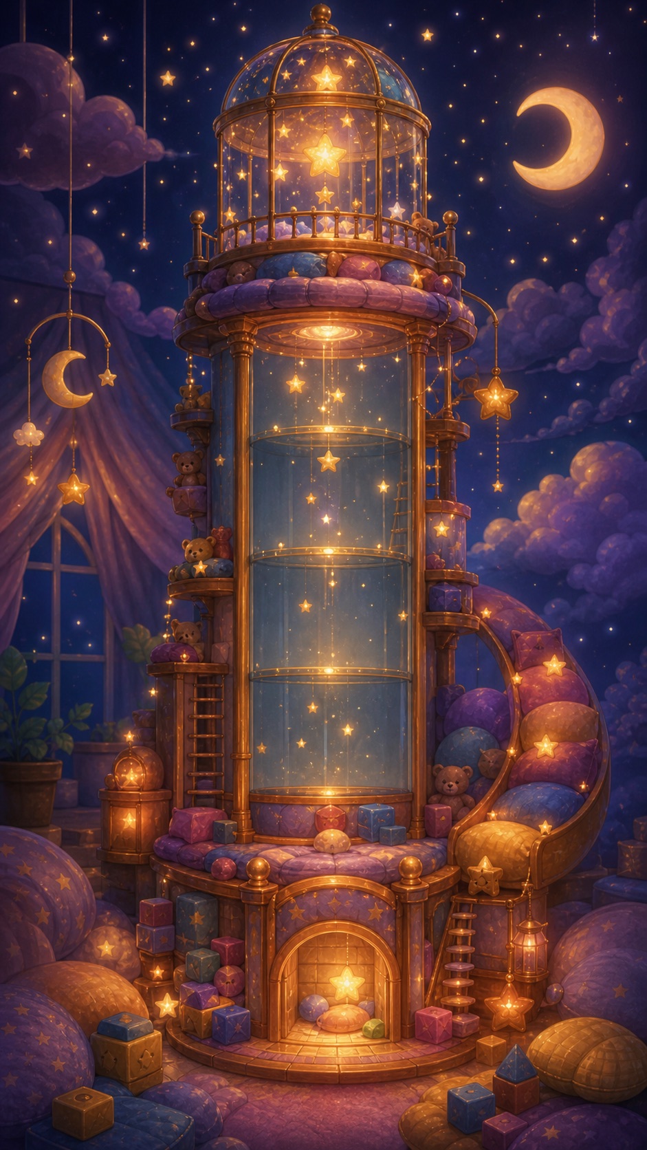 Nightlight Tower background from Teddy Toy Match.